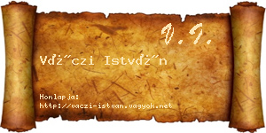 Váczi István névjegykártya